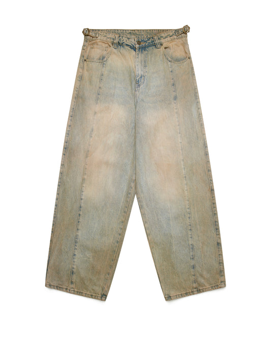 Tedzukuri(手作り) Sand Washed Phat Cut Denim Jeans